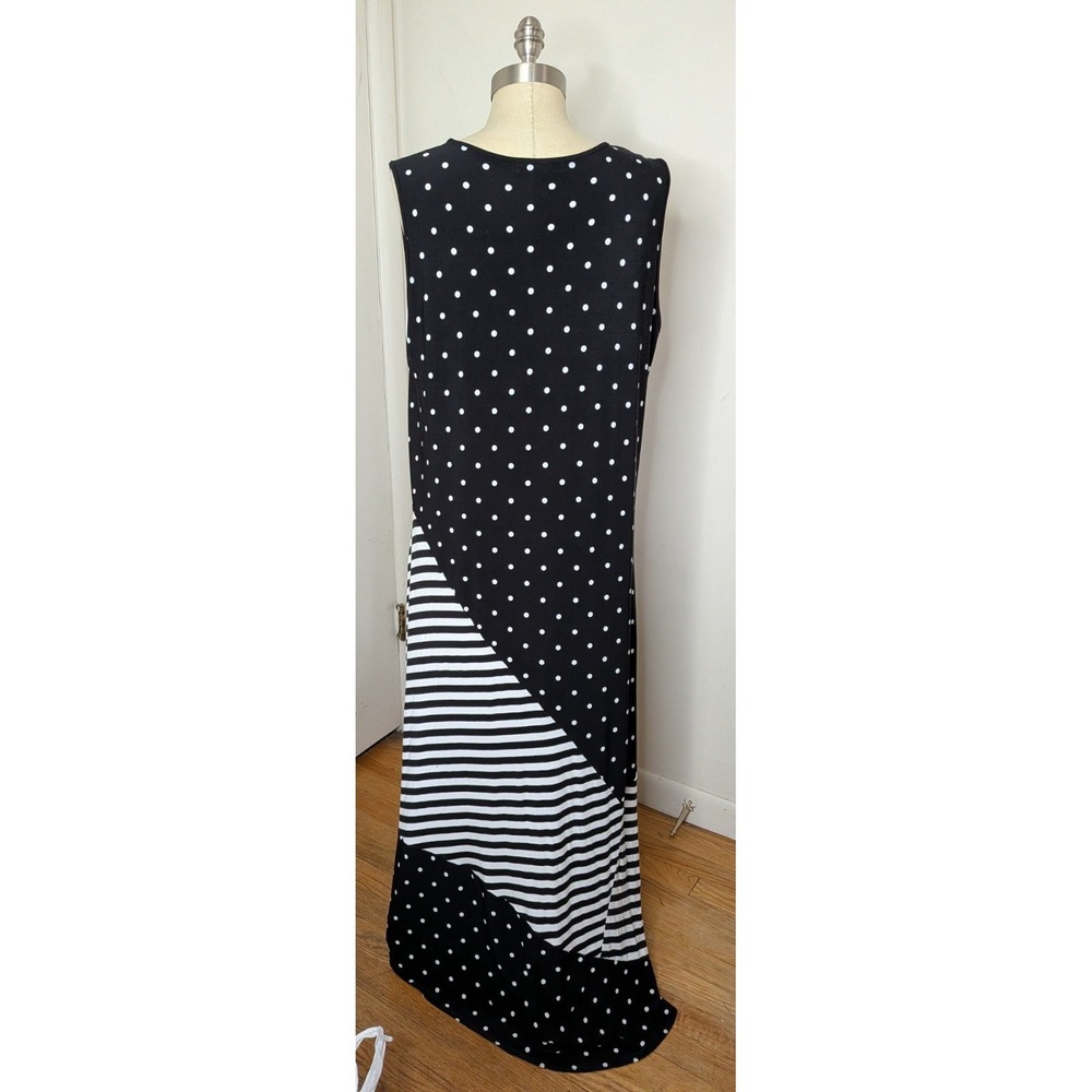 Sun Kim Size XL Oversized Abstract Polka Dot A-Line Dress Lagenlook Art-To-Wear - Picture 2 of 6